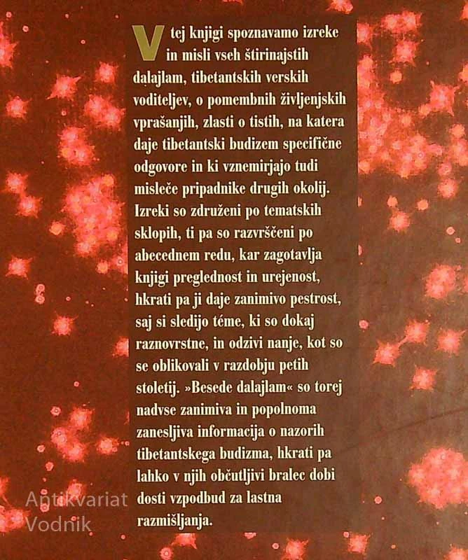 BESEDE DALAJLAM; DUHOVNO SPOROČILO ZA DANES IN JUTRI