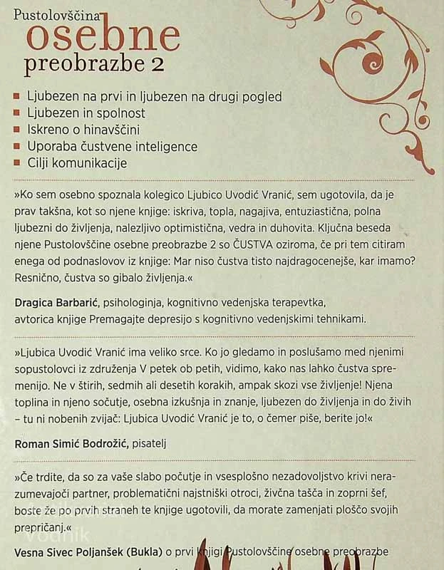 PUSTOLOVŠČINA OSEBNE PREOBRAZBE 1 – 3, Ljubica Uvodić – Vranić