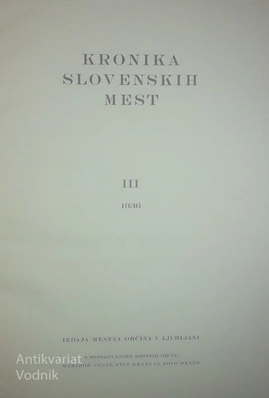 KRONIKA SLOVENSKIH MEST III