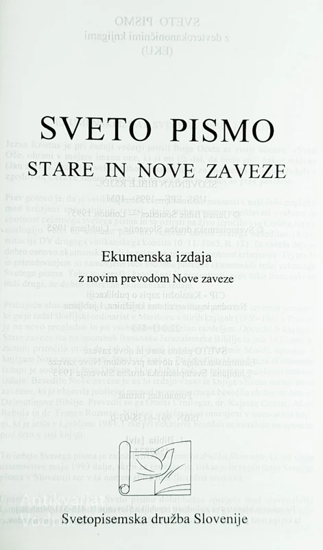 SVETO PISMO STARE IN NOVE ZAVEZE; EKUMENSKA IZDAJA