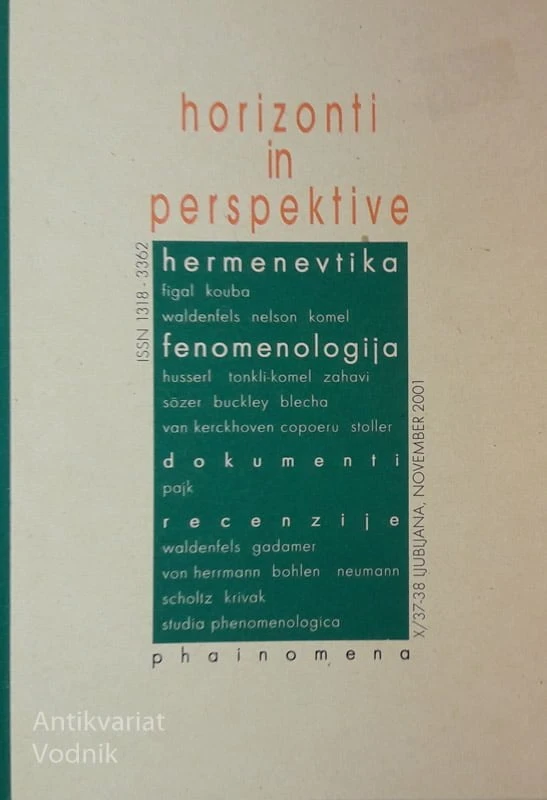 HORIZONTI IN PERSPEKTIVE, Phaenomena 37-38