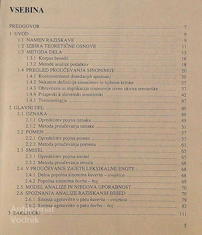 O SINONIMIJI, Marina Zorman