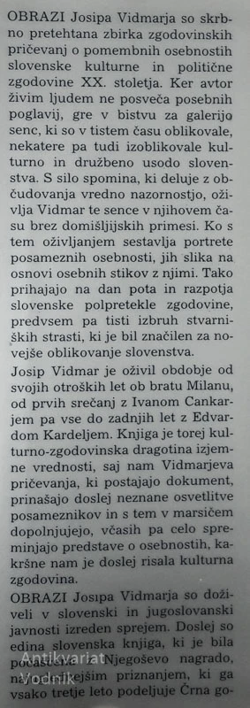 OBRAZI, Josip Vidmar