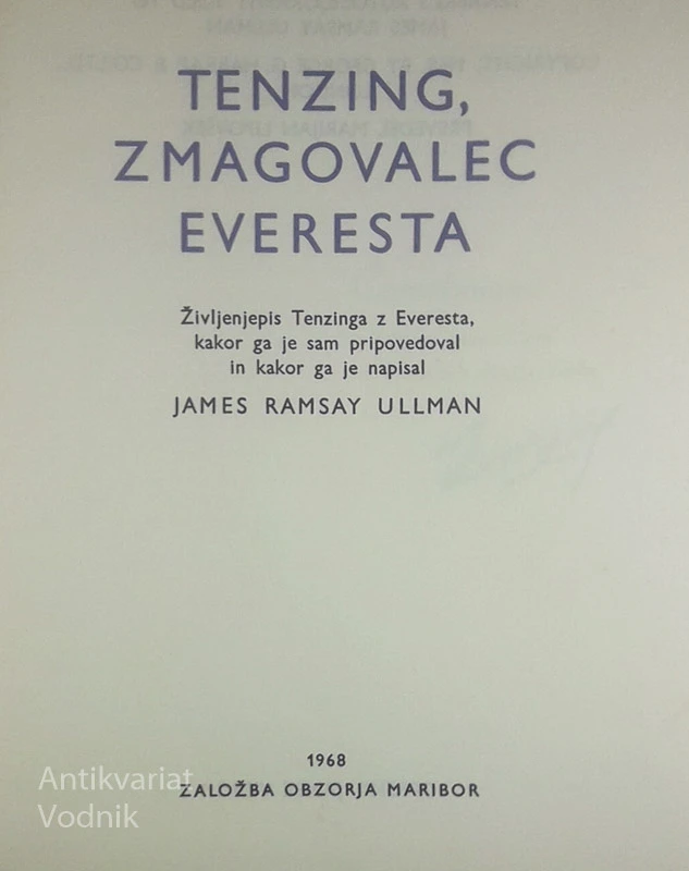 TENZING, ZMAGOVALEC EVERESTA, J. R. Ullman