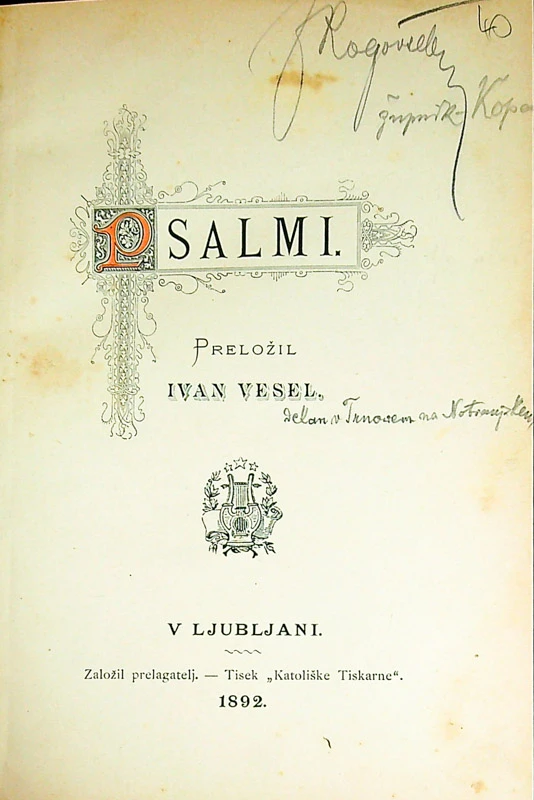 PSALMI, preložil Ivan Vesel