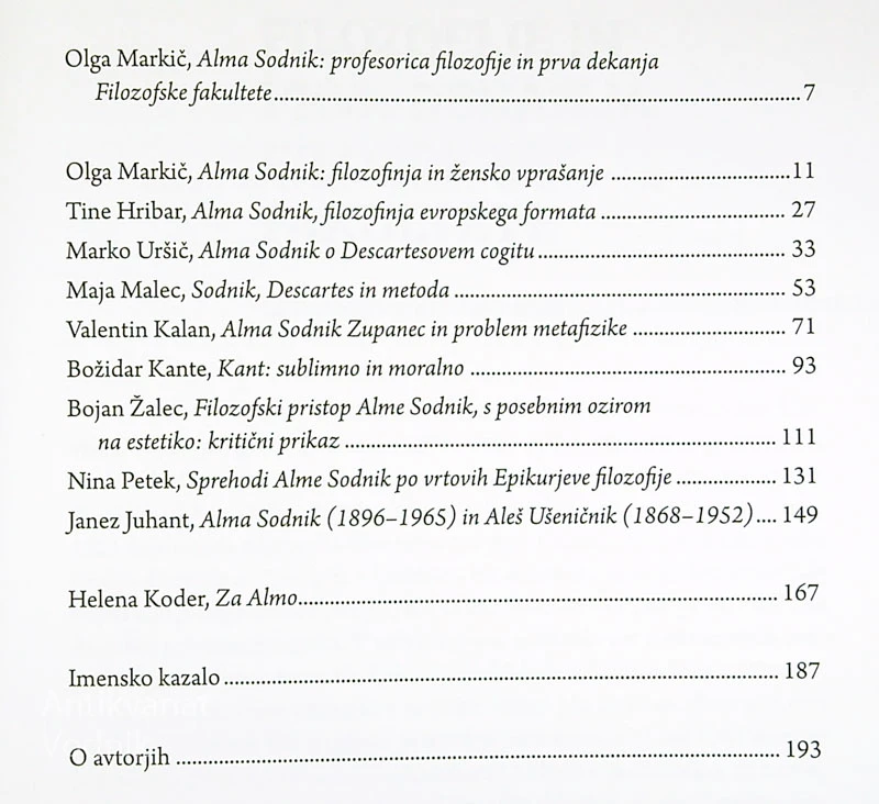 ALMA SODNIK IN NJENO FILOZOFSKO DELO, Olga Markič