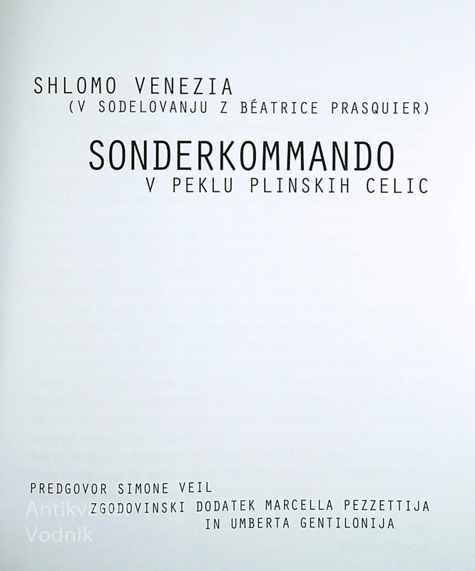 SONDERKOMMANDO; V PEKLU PLINSKIH CELIC, Shlomo Venezia