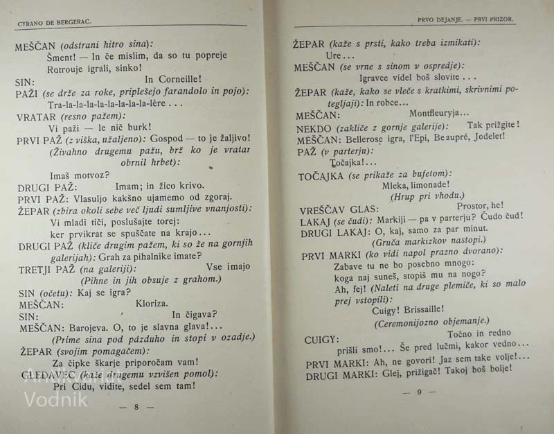 CYRANO DE BERGERAC, Edmon Rostand, poslovenil Oton Župančič