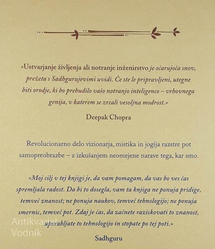 USTVARJANJE ŽIVLJENJA ALI NOTRANJE INŽENIRSTVO, Sadhguru
