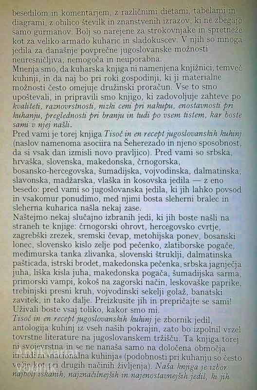 TISOČ IN EN RECEPT JUGOSLOVANSKIH KUHINJ, Selena Mostarac