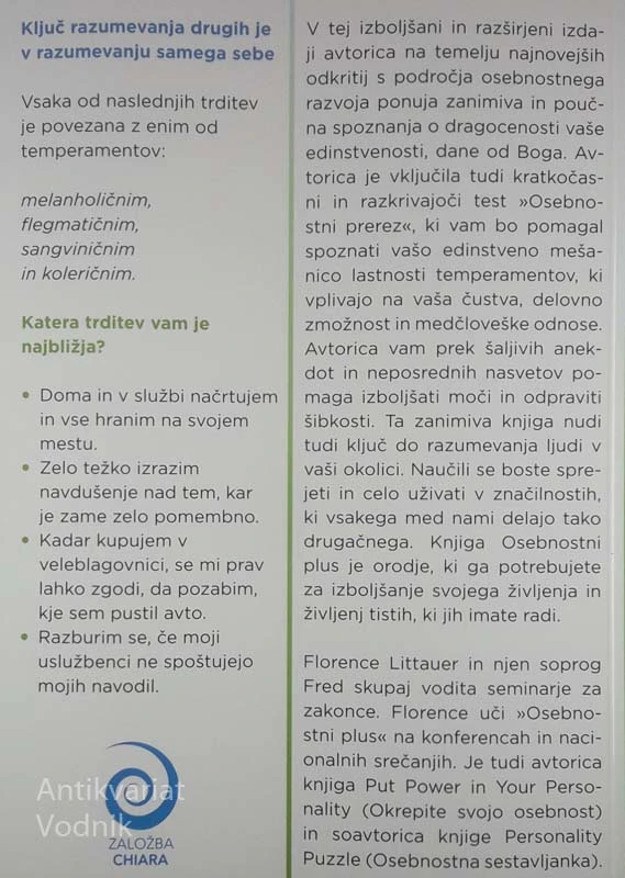 OSEBNOSTNI PLUS, Florence Littauer