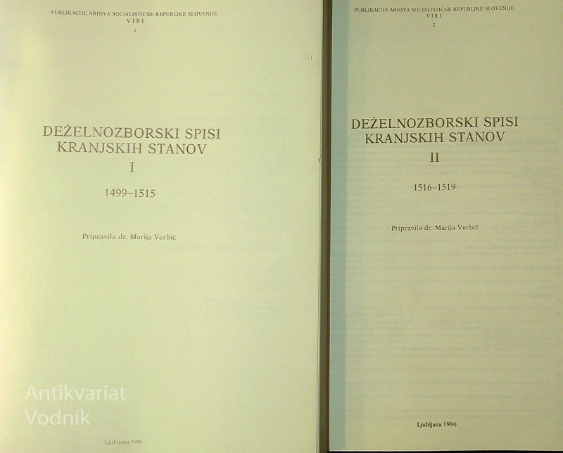 DEŽELNOZBORSKI SPISI KRANJSKIH STANOV I in II