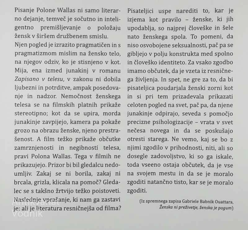 ZAPISANO V TELESU, Polona Wallas