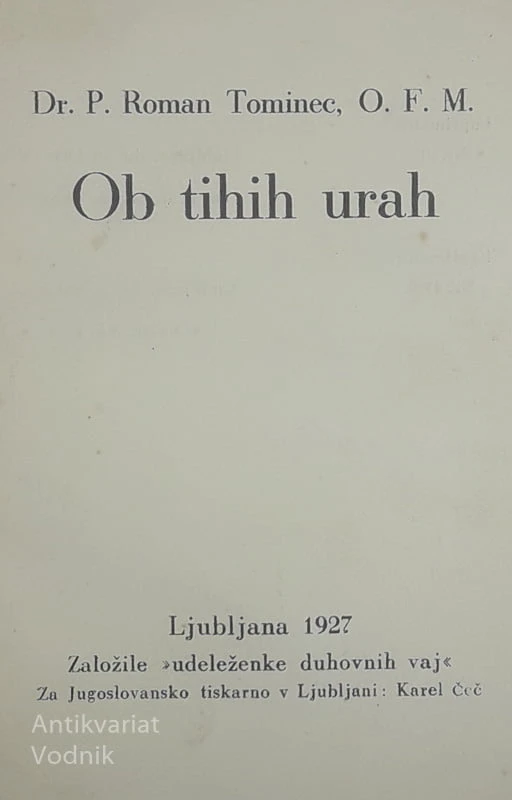 OB TIHIH URAH, Dr. P. R. Tominec, O. F. M.