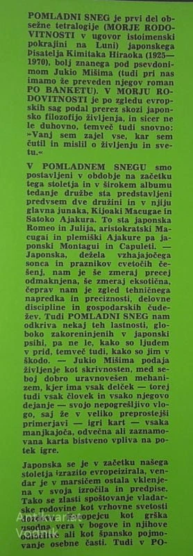POMLADNI SNEG, Jukio Mišima