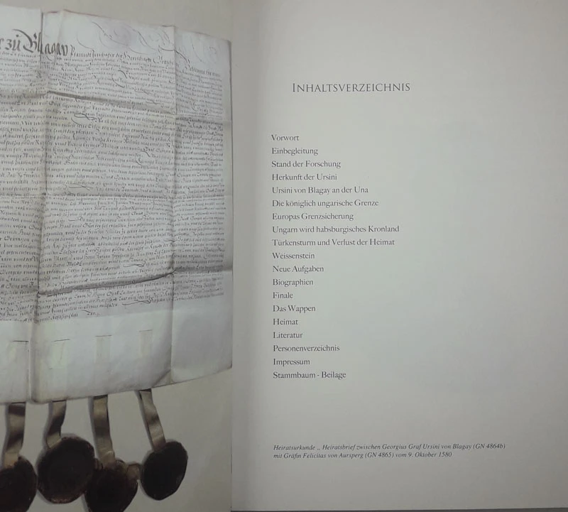 GESCHICHTE DER FAMILIE URSINI GRAFEN VON BLAGAY, Hubert Adolph