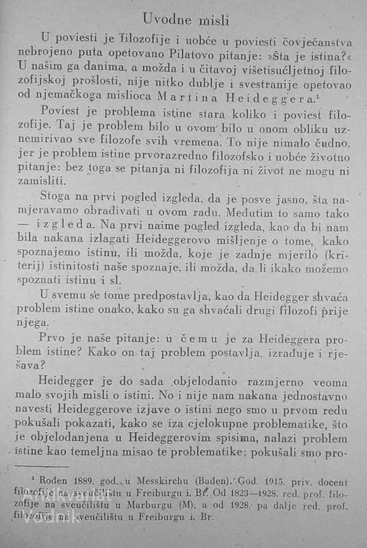 PROBLEM ISTINE U FILOZOFIJI MARTINA HEIDEGGERA, Vladimir Pandžić