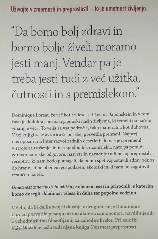 UMETNOST ZMERNOSTI IN UŽITKA, Dominique Loreau