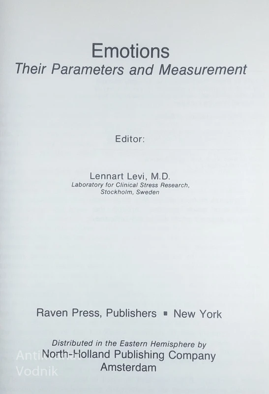 EMOTIONS; THEIR PARAMETERS AND MEASUREMENT, več avtorjev