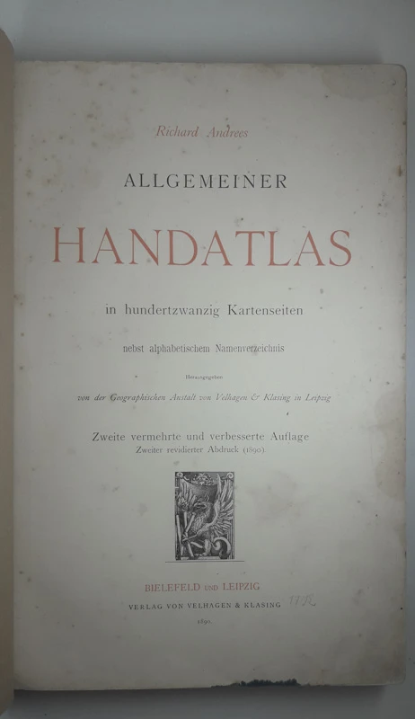 ALLGEMEINER HANDATLAS (splošni ročni atlas) 1890, Andrees