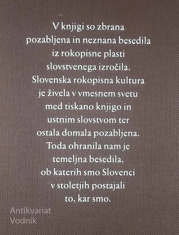 SLOVENSKO SLOVSTVENO IZROČILO; DROBCI SLOVENSKEGA SLOVSTVA, IZROČENI V ROKOPISIH, Matija Ogrin