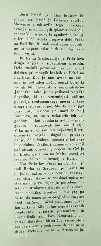 BORBA ZA SREDOZEMLJE, Boris Prikril