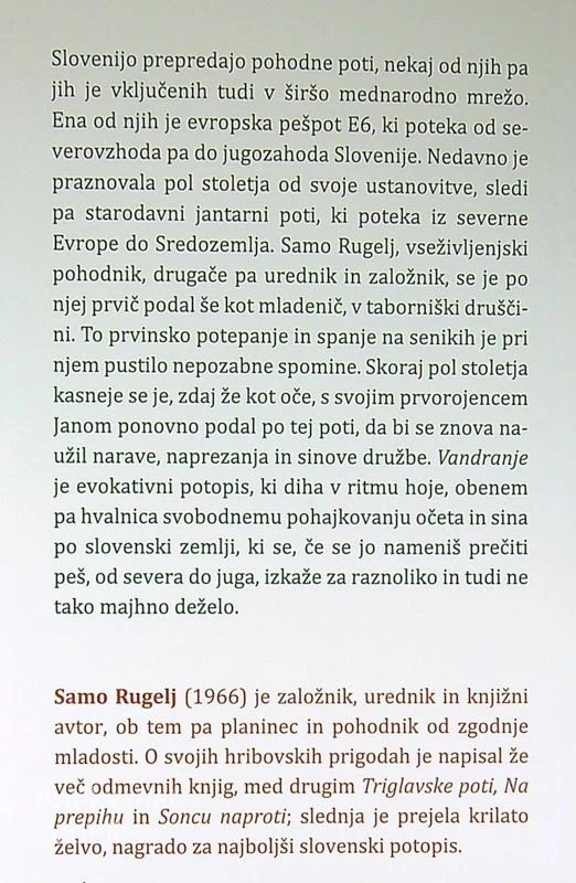 VANDRANJE; S SINOM OD DRAVE DO JADRANA PO E6 IN STARODAVNI JANTARNI POTI, Samo Rugelj