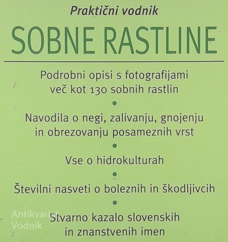 SOBNE RASTLINE; PRAKTIČNI VODNIK, več avtorjev