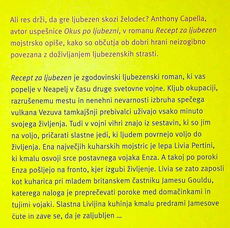 RECEPT ZA LJUBEZEN, Anthony Capella