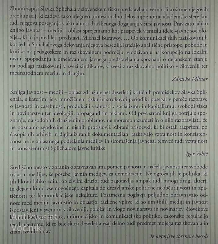 JAVNOST MEDIJI OBLASTI, Slavko Splichal
