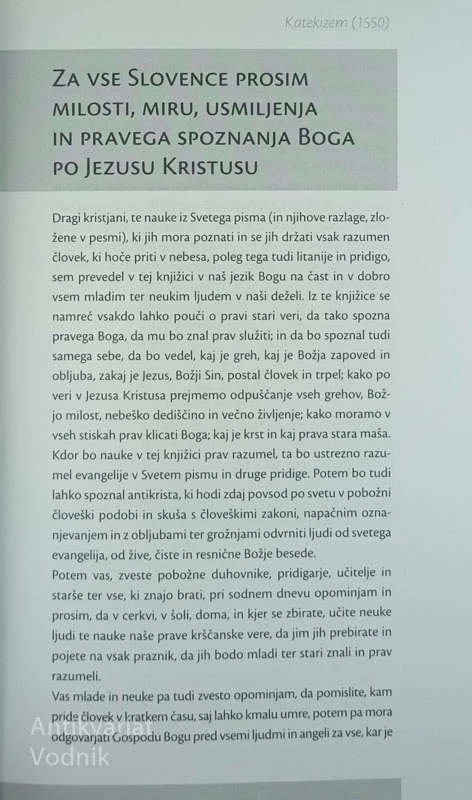 KATEKIZEM / ABECEDNIK (1550) V SODOBNI KNJIŽNI SLOVENŠČINI, Primož Trubar