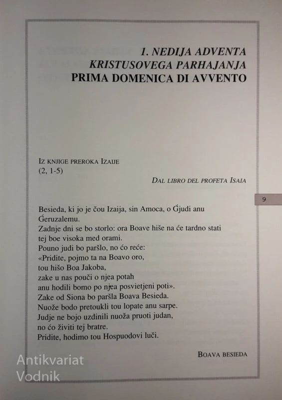 BOAVA BESIEDA, Mašna berila za cierkve Terskih dolin
