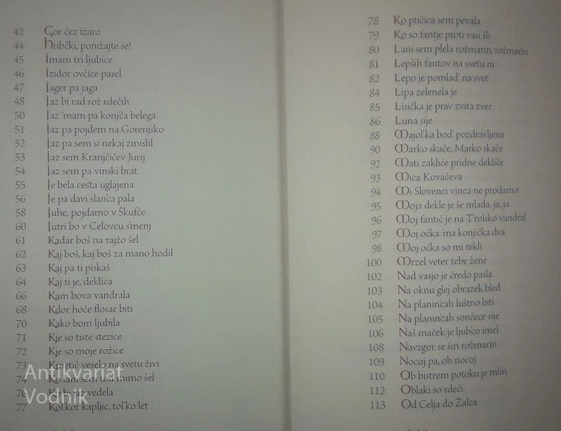 SLOVENIJA; NAJLEPŠE NARODNE PESMI