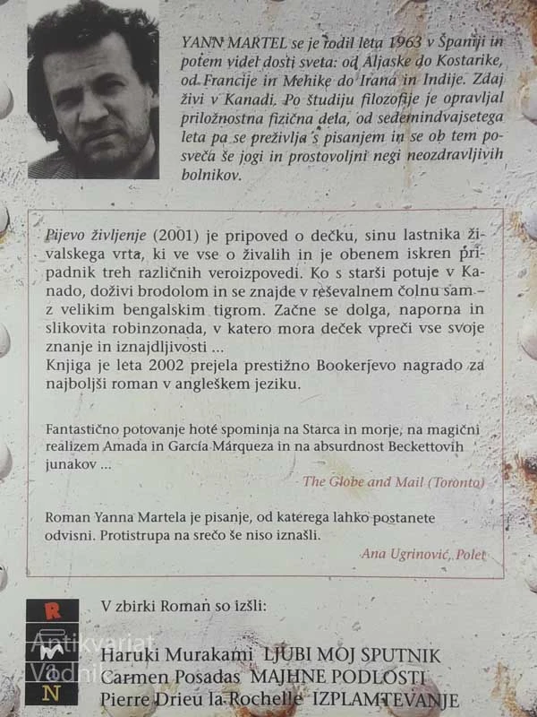 PIJEVO ŽIVLJENJE, Yann Martel