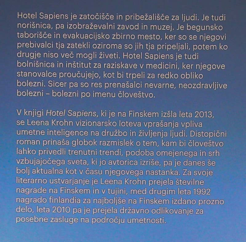 HOTEL SAPIENS, Leena Krohn
