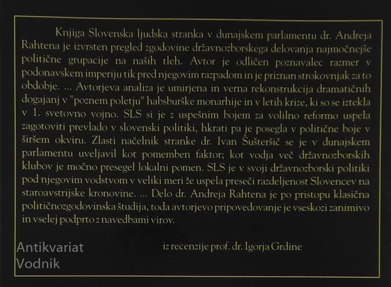 SLOVENSKA LJUDSKA STRANKA V DUNAJSKEM PARLAMENTU, Andrej Rahten