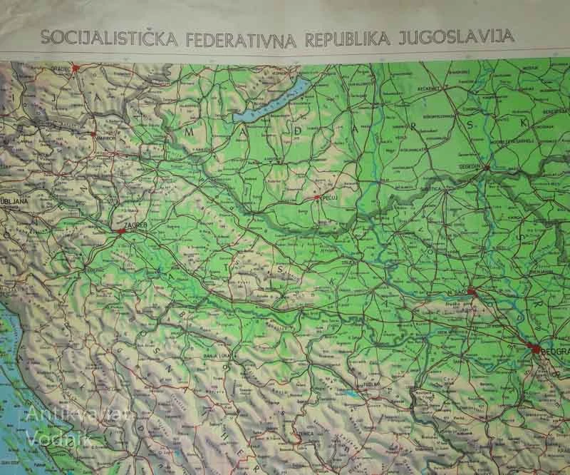 Zemljevid SFR JUGOSLAVIJA 1: 1 500 000