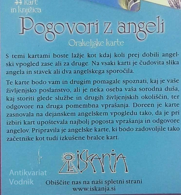POGOVORI Z ANGELI; OREKELJSKE KARTE, Doreen Virtue