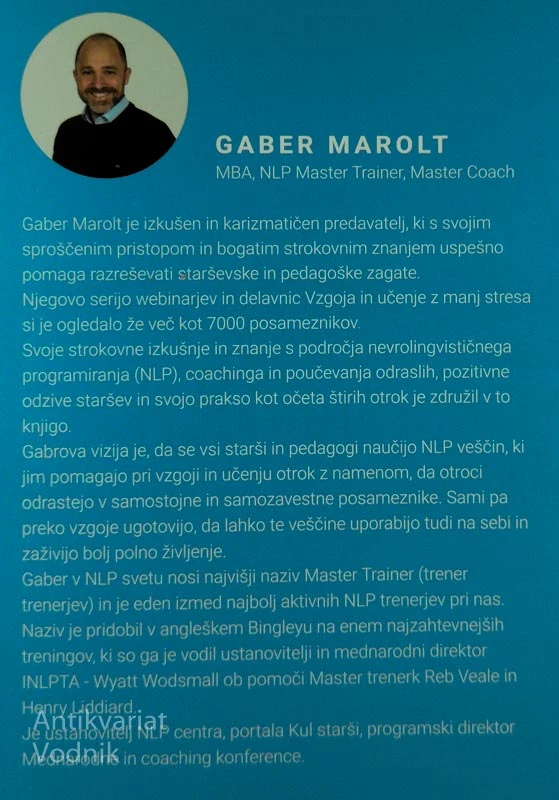 VZGOJA IN UČENJE Z MANJ STRESA, Gaber Marolt