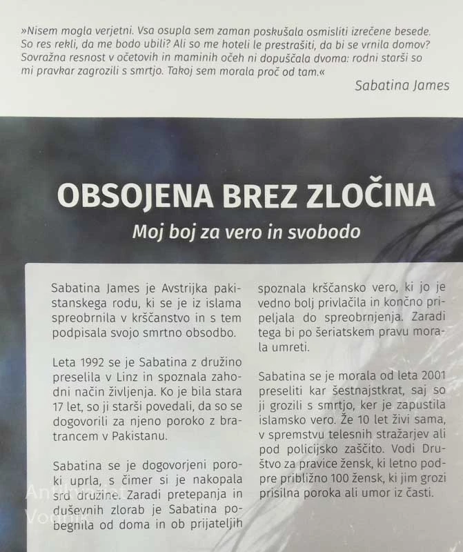 OBSOJENA BREZ ZLOČINA, Sabatina James