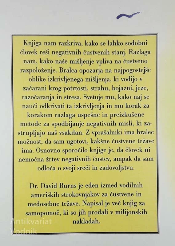 KAKO SMO LAHKO SREČNI IN ZADOVOLJNI, Dr. David D. Burns