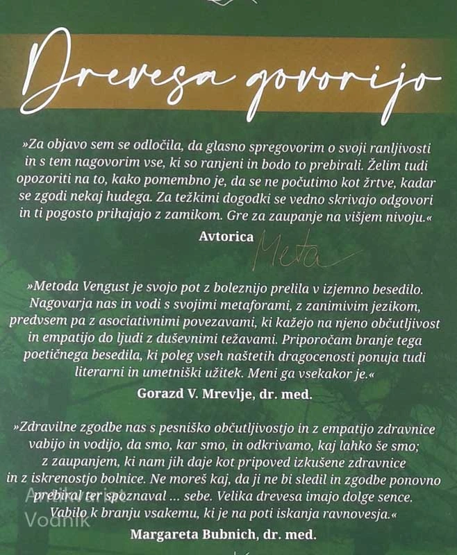 DREVESA GOVORIJO, Metoda Vidmar Vengust