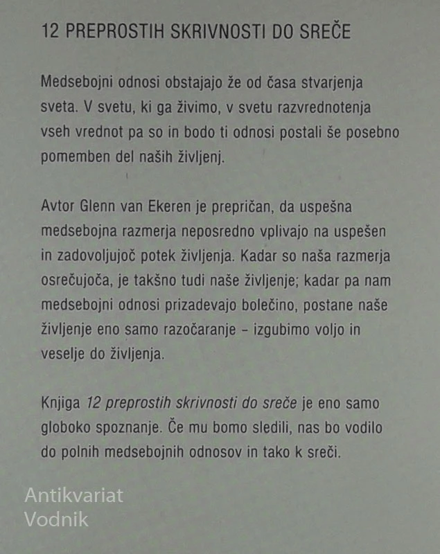 12 PREPROSTIH SKRIVNOSTI DO SREČE, Glenn Van Ekeren