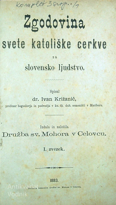 ZGODOVINA SVETE KATOLIŠKE CERKVE ZA SLOVENSKO LJUDSTVO, dr. Ivan Križanič