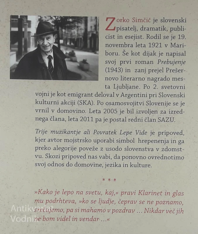 TIRJE MUZIKANTJE ALI POVRATEK LEPE VIDE, Zorko Simčič