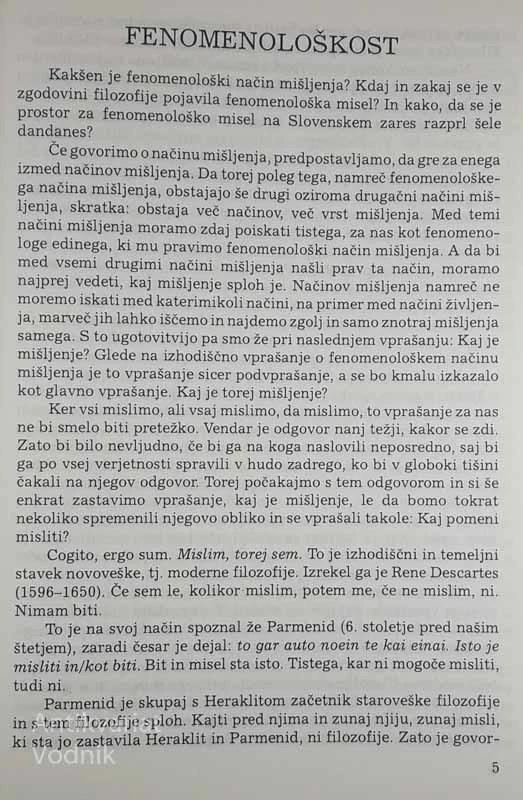 FENOMENOLOGIJA I, Tine Hribar