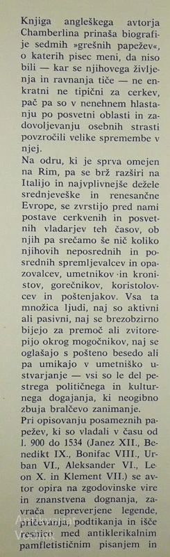 GREŠNI PAPEŽI, Chamberlin