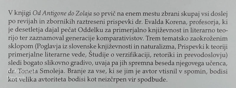 OD ANTIGONE DO ZOLAJA, Evald Koren