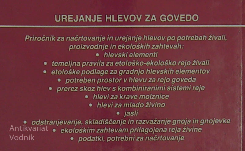 UREJANJE HLEVOV ZA GOVEDO, Marko Amon