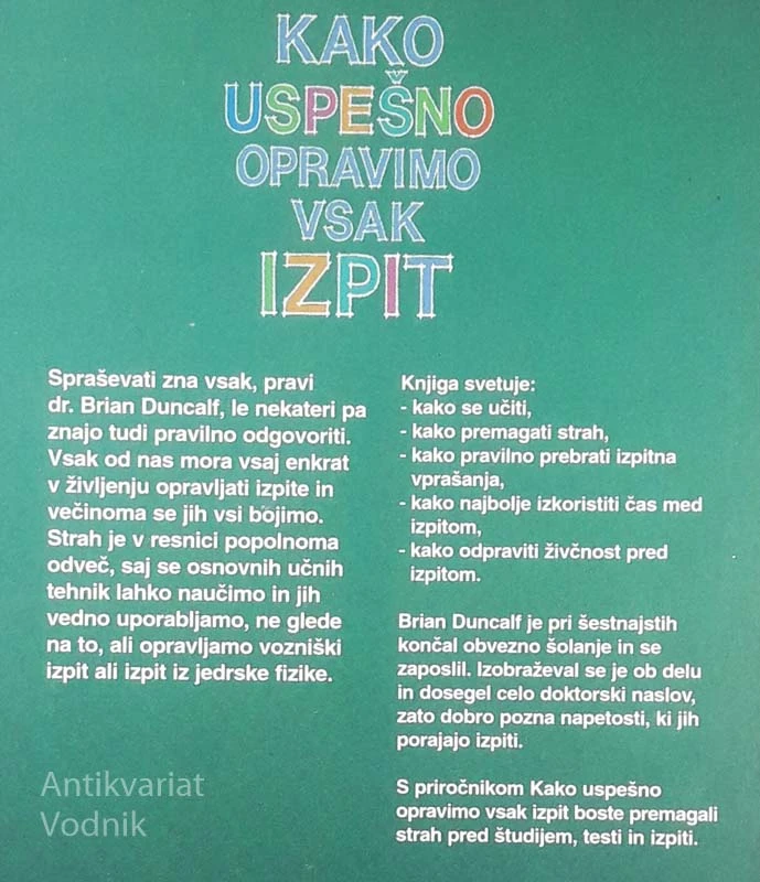 KAKO USPEŠNO OPRAVIMO VSAK IZPIT, Brian Duncalf